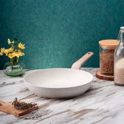 Тиган Voltz Nice OV54419E26, 26x5.2 см, Мраморно покритие, Индукция, Кремав меланж