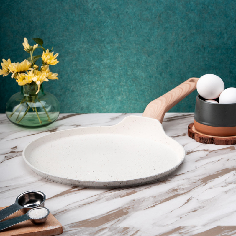 Тиган за палачинки Oliver Voltz Nice OV54422E26, 26 см, Мраморно покритие, Индукция, Бежов