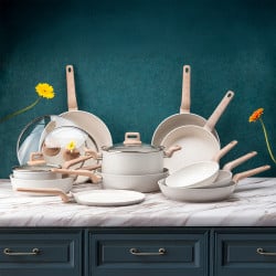 Уок тиган Oliver Voltz Nice OV54420E30, 30 см, Мраморно покритие, Индукция, Бежов