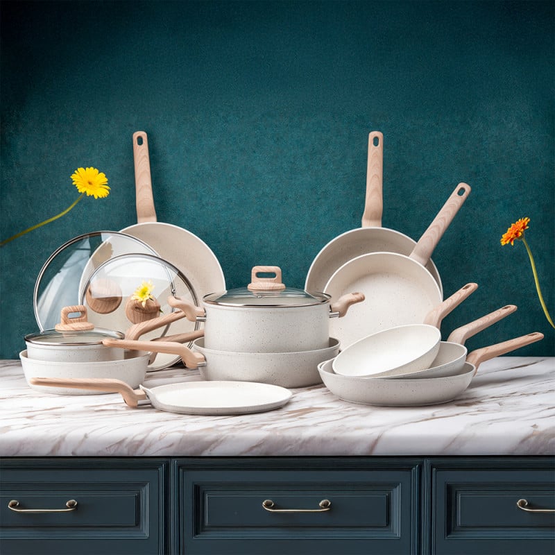 Уок тиган Oliver Voltz Nice OV54420E30, 30 см, Мраморно покритие, Индукция, Бежов