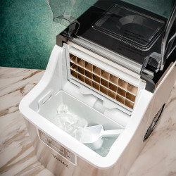 Ледогенератор Oliver Voltz OV51447D, 170W, 22кг/24ч, 3.2 л, 24 квадратни кубчета за цикъл работа, Инокс