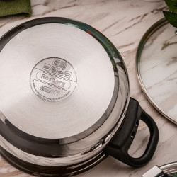 Тенджера под налягане Rosberg R51311A9, 9 литра, 2 капака, Индукция, Трислойно дъно, Инокс