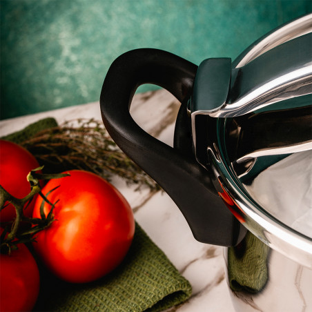 Тенджера под налягане Rosberg R51311A9, 9 литра, 2 капака, Индукция, Трислойно дъно, Инокс