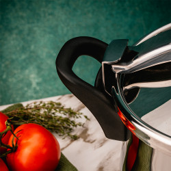 Тенджера под налягане Rosberg R51311A9, 9 литра, 2 капака, Индукция, Трислойно дъно, Инокс