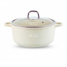 Тенджера Goldmann GM-0324B, 4.5 л, 24 см, Мраморно покритие, Стъклен капак с отвор за пара, Индукция, Бежов