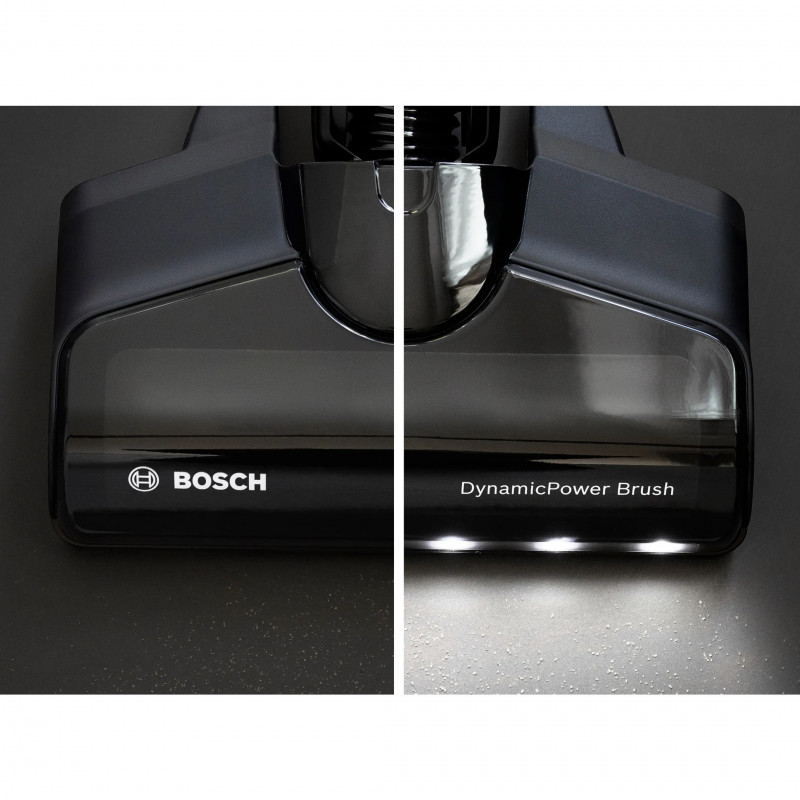 Вертикална прахосмукачка Bosch Unlimited 7 BBS711W, 300 мл, TurboSpin мотор, LED светлини, Автономия 40 минути, Бял/Черен