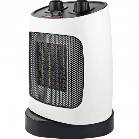 Керамична печка за отопление ELITE ECH-1374, 2000W, До 20 м2, 2 степени, Осцилация, Светлинен индикатор, Защита срещу преобръщане, Бял/черен