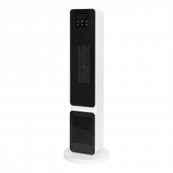 Керамична печка за отопление тип колона ELITE ECHTD-1377, 2000W, До 20 м2, Автоматична осцилация, Дистанционно, Бял/черен