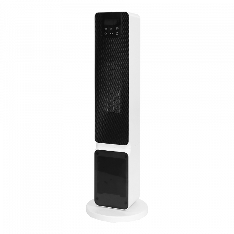 Керамична печка за отопление тип колона ELITE ECHTD-1377, 2000W, До 20 м2, Автоматична осцилация, Дистанционно, Бял/черен