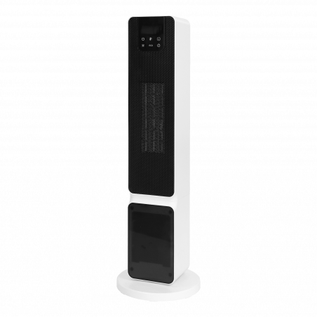 Керамична печка за отопление тип колона ELITE ECHTD-1377, 2000W, До 20 м2, Автоматична осцилация, Дистанционно, Бял/черен