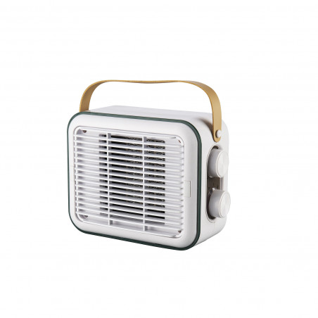 Вентилаторна печка ELITE EFHR-1383 Ретро, 1500W, До 15 м2, PTC нагревател, 3 степени, Защита при преобръщане, Бял/горчица