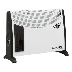 Конвектор за под ALBATROS CT-23TURBO, 2000W, 20 м2, TURBO вентилатор, Регулируем термостат, Защита от прегряване, Бял/черен