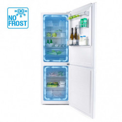Хладилник с фризер Muhler NFC185WE, 323 л, Клас Е, No Frost, Реверсивна врата, Дисплей, R600a, Бял