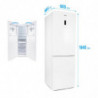 Хладилник с фризер Muhler NFC185WE, 323 л, Клас Е, No Frost, Реверсивна врата, Дисплей, R600a, Бял