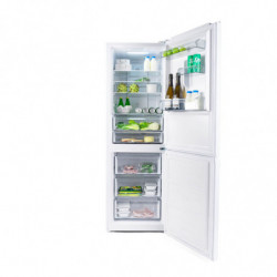 Хладилник с фризер Muhler NFC185WE, 323 л, Клас Е, No Frost, Реверсивна врата, Дисплей, R600a, Бял