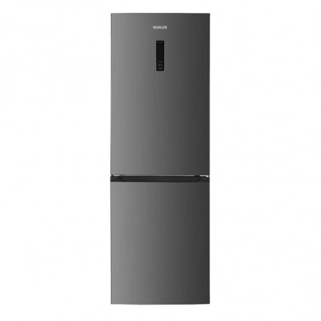 Хладилник с фризер Muhler NFC185IE, 323 л, Клас Е, No Frost, Реверсивна врата, Дисплей, R600a, Тъмносив