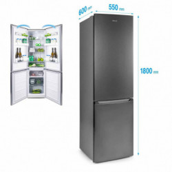 Хладилник Muhler NFC180IE, 252 л, Клас Е, No Frost, Реверсивна врата, R600a, Инокс