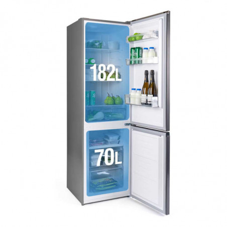 Хладилник Muhler NFC180IE, 252 л, Клас Е, No Frost, Реверсивна врата, R600a, Инокс
