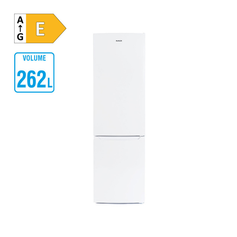 Хладилник с фризер Muhler SC180WE, 262 л, Клас Е, No Frost, Реверсивна врата, R600a, Бял