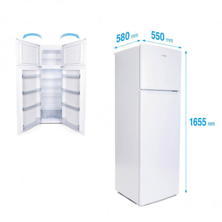 Хладилник с фризер Muhler SUF166WE, 248 л, Клас Е, Реверсивни врати, R600a, Инокс