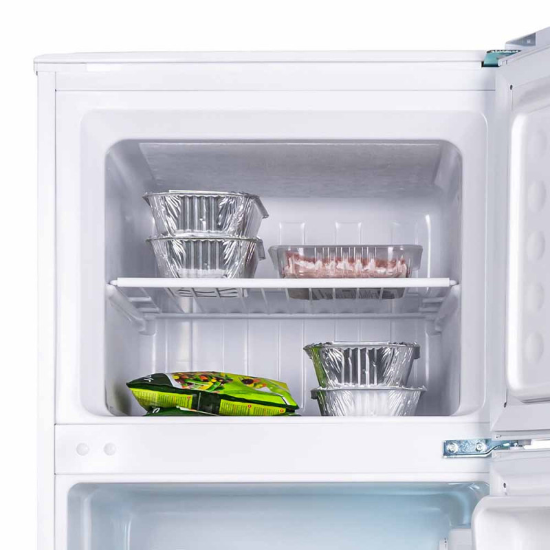 Хладилник с фризер Muhler SUF166WE, 248 л, Клас Е, Реверсивни врати, R600a, Инокс