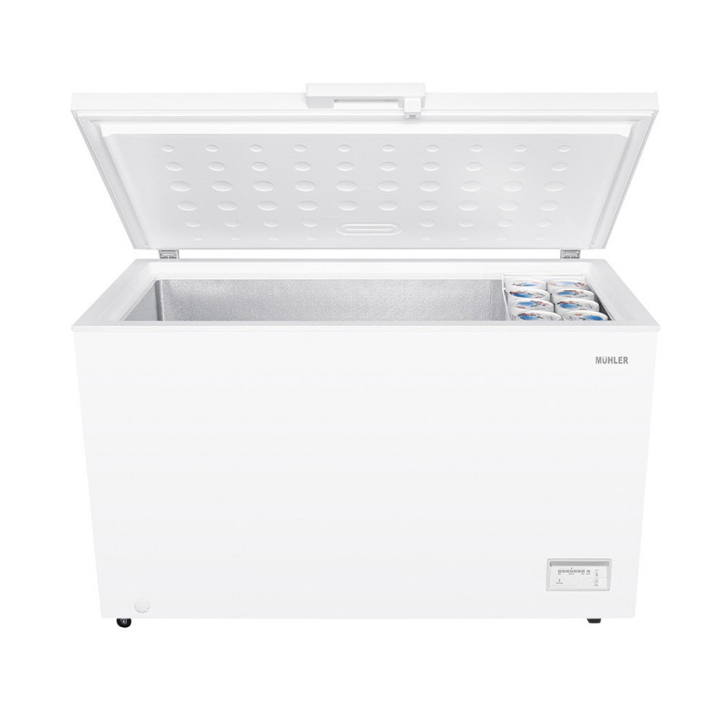 Фризерна ракла Muhler CF400WE, 371 л, Клас E, 40 dB, R600a, Бял