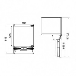 Хладилник за вграждане VOX IKS 1600 E, 114 л, Клас E, Реверсивни врати, R600a, Инокс