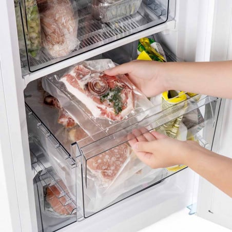 Фризер Muhler VFS8560WE, 60 л, Клас Е, Реверсивна врата, R600a, Бял