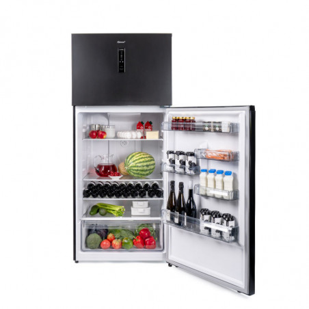 Хладилник Diplomat NFT185IE, 528 л, Клас Е, Реверсивни врати, Total No Frost, Външен контрол с LED дисплей, Черен