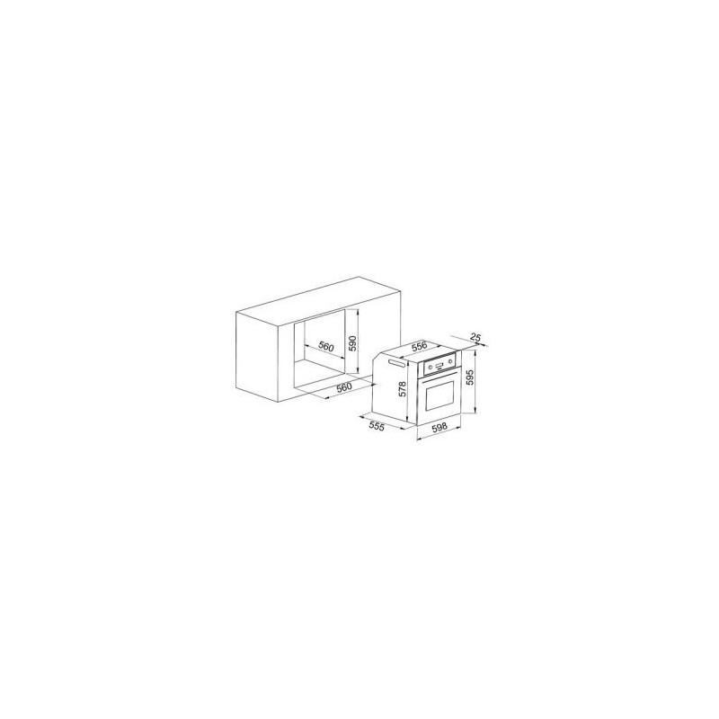 Фурна за вграждане Crown FCM 600A IX, 65 л, Клас А, Механично управление, Инокс