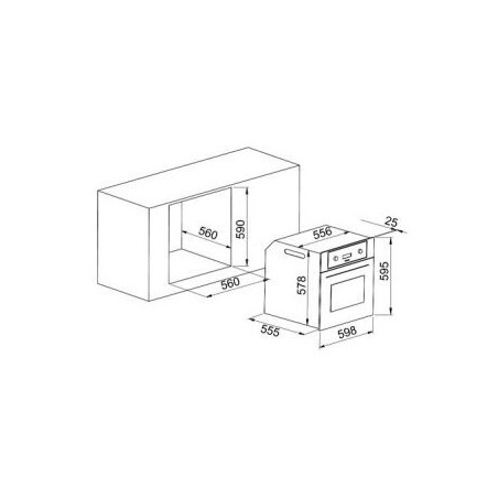 Фурна за вграждане Crown FCM 600A IX, 65 л, Клас А, Механично управление, Инокс