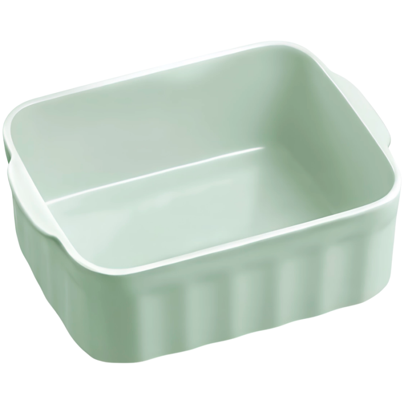Керамична кутия за храна Buydeem Bento CT1006-CG, 810 мл, 17х20.5 см, До 230°C, Съвместима с фурна и микровълнова, Зелен