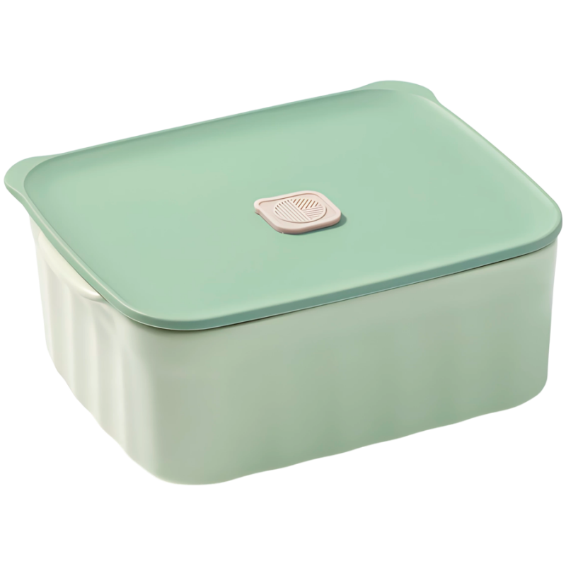 Керамична кутия за храна Buydeem Bento CT1006-CG, 810 мл, 17х20.5 см, До 230°C, Съвместима с фурна и микровълнова, Зелен