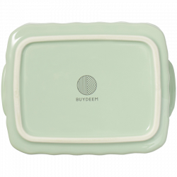 Керамична кутия за храна Buydeem Bento CT1006-CG, 810 мл, 17х20.5 см, До 230°C, Съвместима с фурна и микровълнова, Зелен