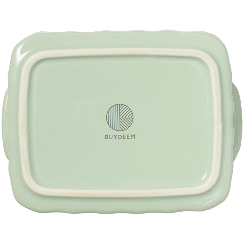 Керамична кутия за храна Buydeem Bento CT1006-CG, 810 мл, 17х20.5 см, До 230°C, Съвместима с фурна и микровълнова, Зелен