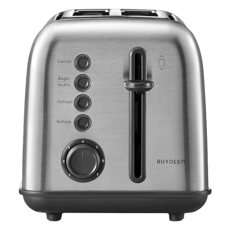 Тостер за хляб Buydeem DT620E-SS/EU, 900W, До 204C°, 7 програми, Широки отвори, Високо изскачане, Инокс