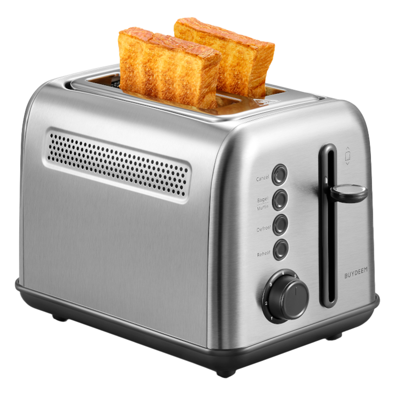 Тостер за хляб Buydeem DT620E-SS/EU, 900W, До 204C°, 7 програми, Широки отвори, Високо изскачане, Инокс