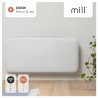Панелен конвектор Mill Invisible WiFi PA1500WIFI3, 1500W, 23 м2, 10 температурни настройки, Wi-Fi, Bluetooth, IPX4, Бял
