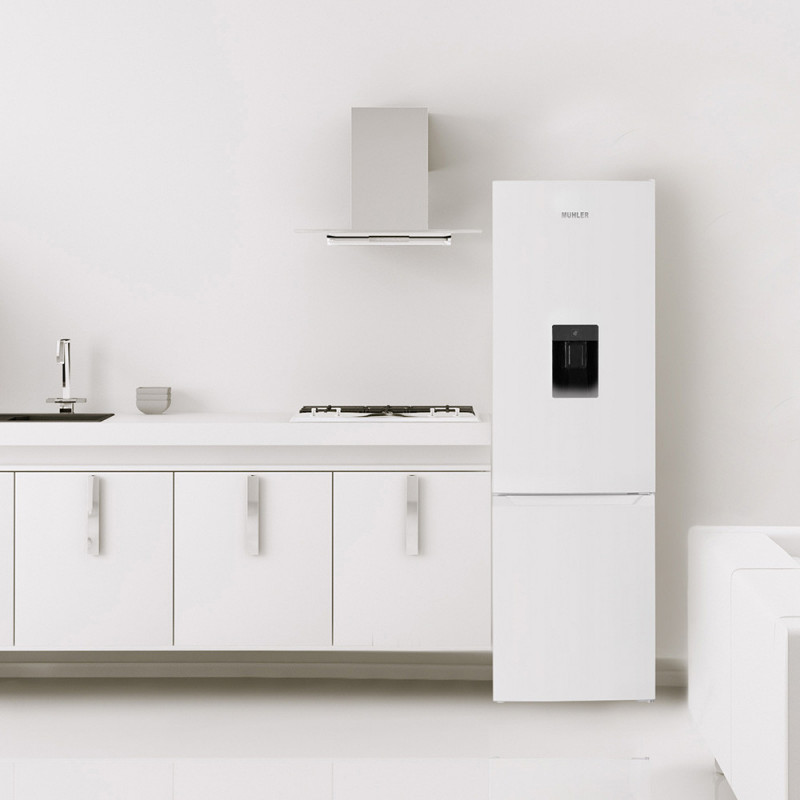 Хладилник Muhler SC180DWE, 260 л, Клас Е, Реверсивни врати, Диспенсер за вода, Бял