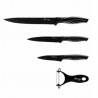 Комплект ножове и белачка Switzňer SW-5555-BLK, 4 части, Белачка, Керамично покритие, Лазерно заточване, Неръждаема стомана, Черен