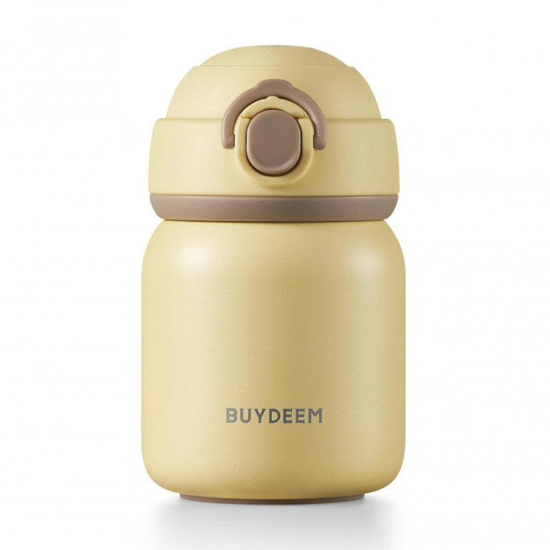 Термос BUYDEEM TAN200, 200 мл, Винтова капачка с плътно затваряне, Неръждаема стомана, Жълт