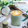 Керамична чаша за чай и кафе Buydeem CD1018-MY, 350 мл, Плоско дъно, Вътрешна мерителна скала, Високотемпературна керамика, Жълт