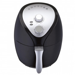 Фритюрник с горещ въздух Crown CAF-3013, 1300W, 3 л, 7 програми, До 200°C, Механичен контрол, Таймер, Черен/сив