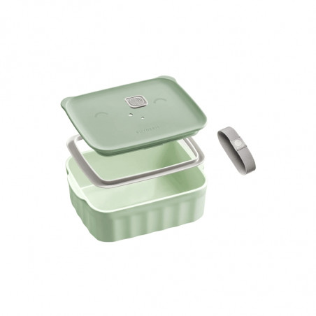 Керамична кутия за храна Buydeem Bento CT1006-CG, 810 мл, 17х20.5 см, До 230°C, Съвместима с фурна и микровълнова, Зелен