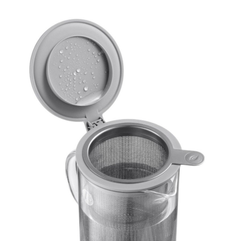 Кана за чай с инфузер BUYDEEM CD2001, 500 мл, Неръждаема стомана, Елегантен дизайн, Сив