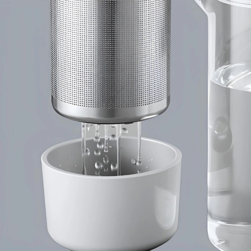 Кана за чай с инфузер BUYDEEM CD2001, 500 мл, Неръждаема стомана, Елегантен дизайн, Сив