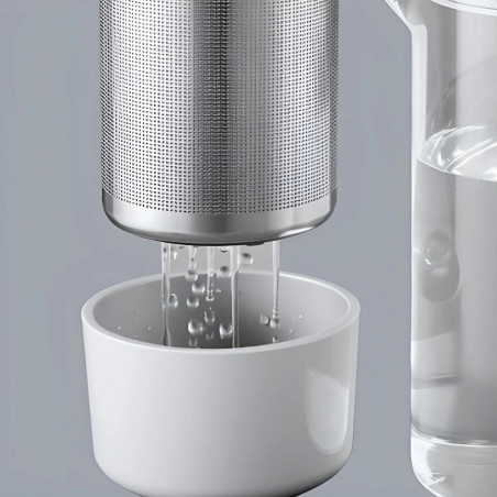 Кана за чай с инфузер BUYDEEM CD2001, 500 мл, Неръждаема стомана, Елегантен дизайн, Сив