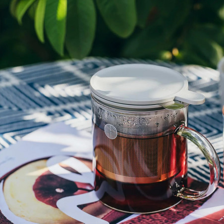 Кана за чай с инфузер BUYDEEM CD2001, 500 мл, Неръждаема стомана, Елегантен дизайн, Сив