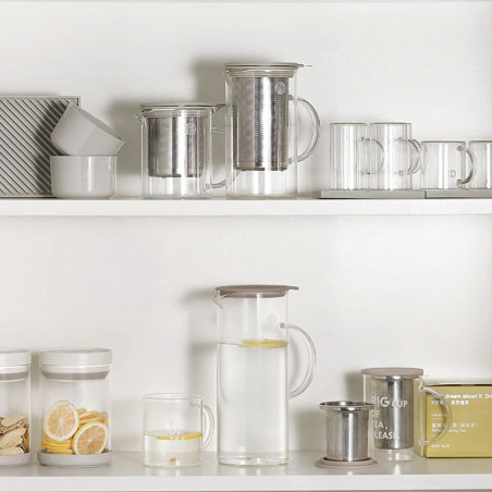 Кана за чай с инфузер BUYDEEM CD2001, 500 мл, Неръждаема стомана, Елегантен дизайн, Сив