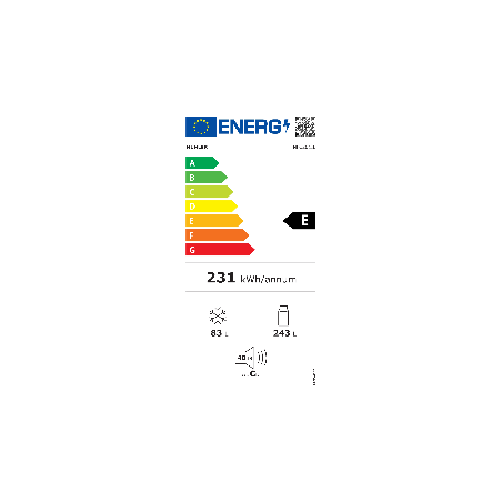Хладилник Muhler NFC201IE, 326 л, Клас E, No Frost, LED дисплей, Сив